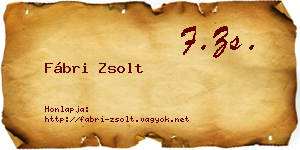 Fábri Zsolt névjegykártya